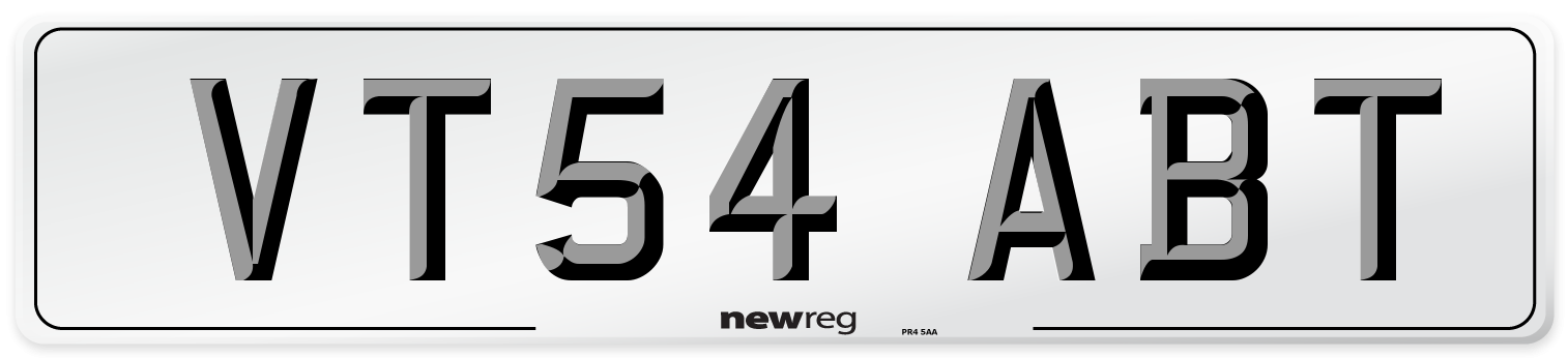 VT54 ABT Number Plate from New Reg